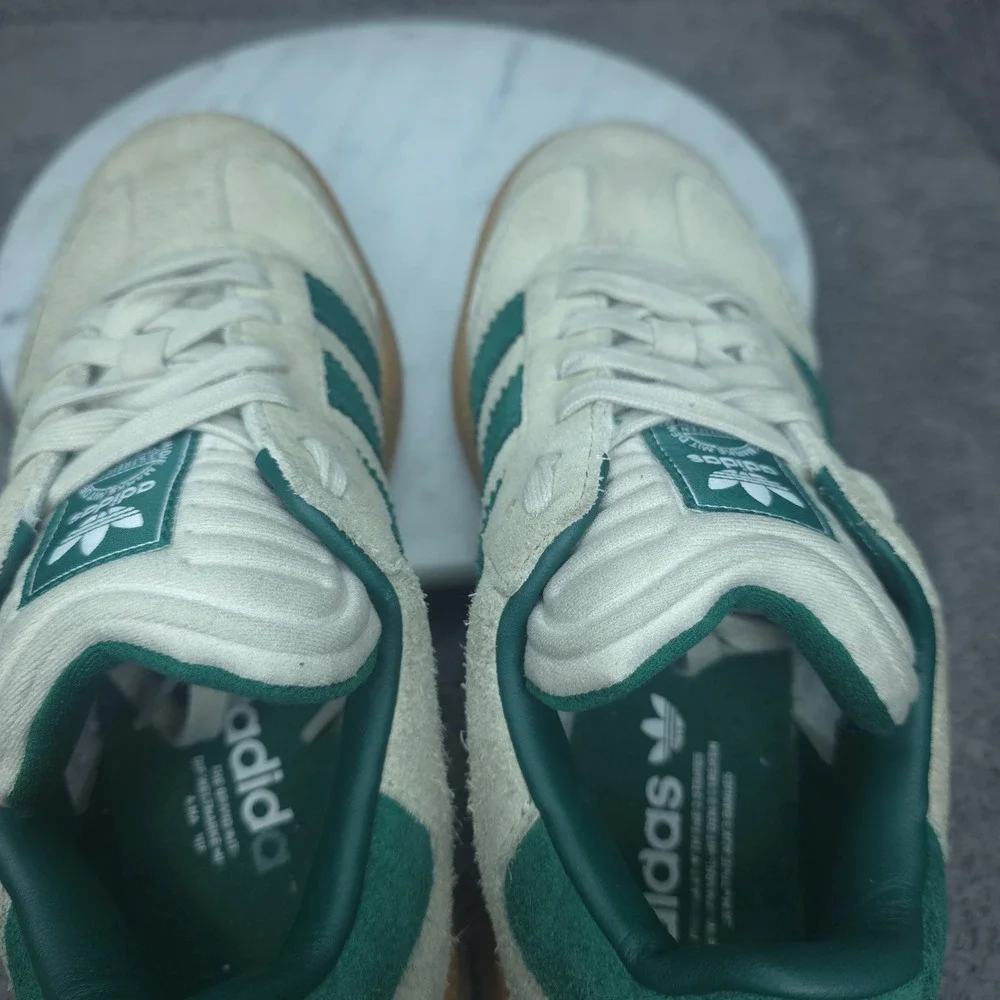 Adidas Samba XLG Sneakers Mens 6.5 Beige Green Gum Platform JQ9886